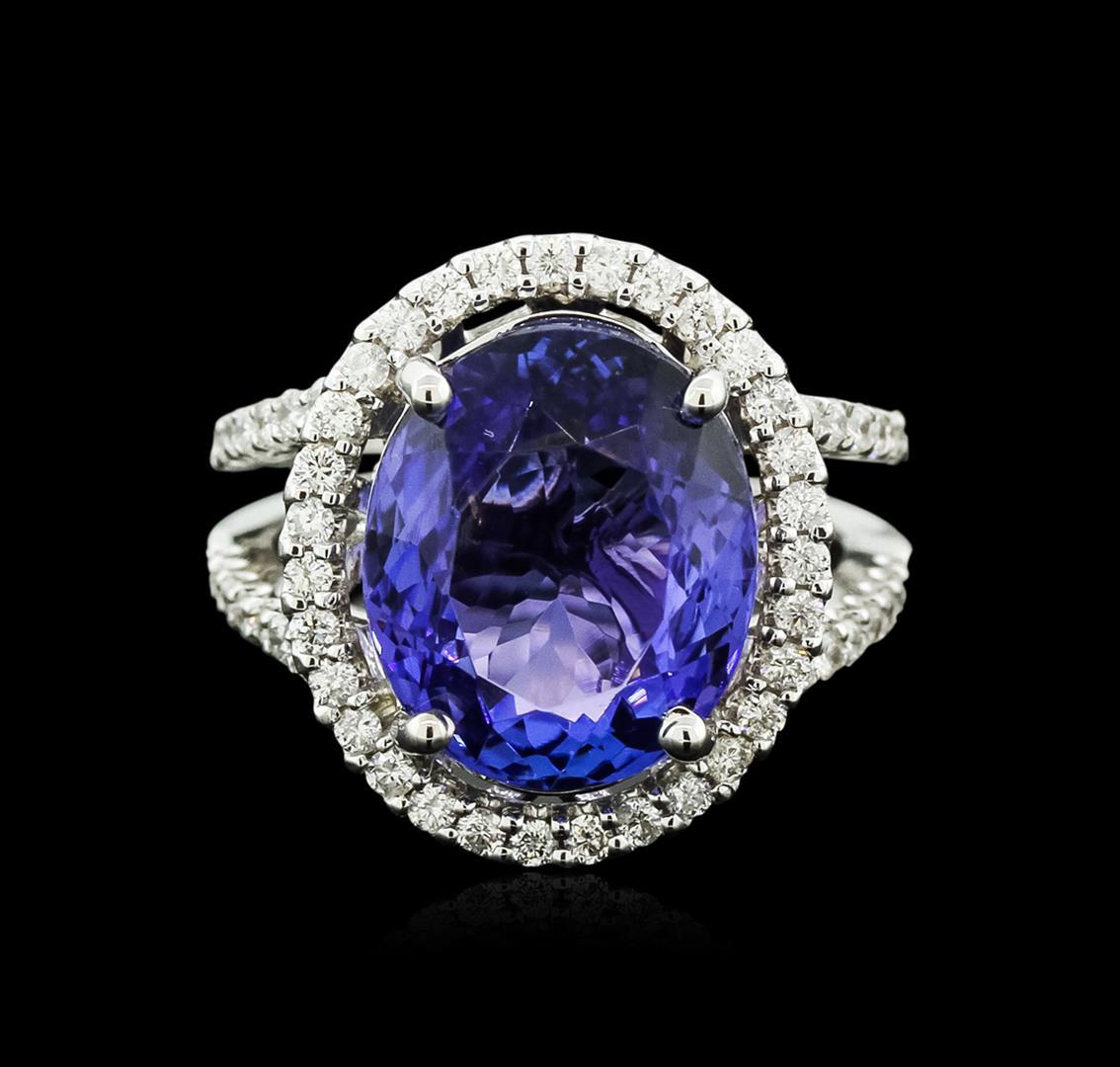 14KT White Gold 7.20 ctw Tanzanite and Diamond Ring