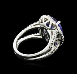 14KT White Gold 7.20 ctw Tanzanite and Diamond Ring