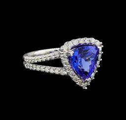 14KT White Gold 5.22 ctw Tanzanite and Diamond Ring