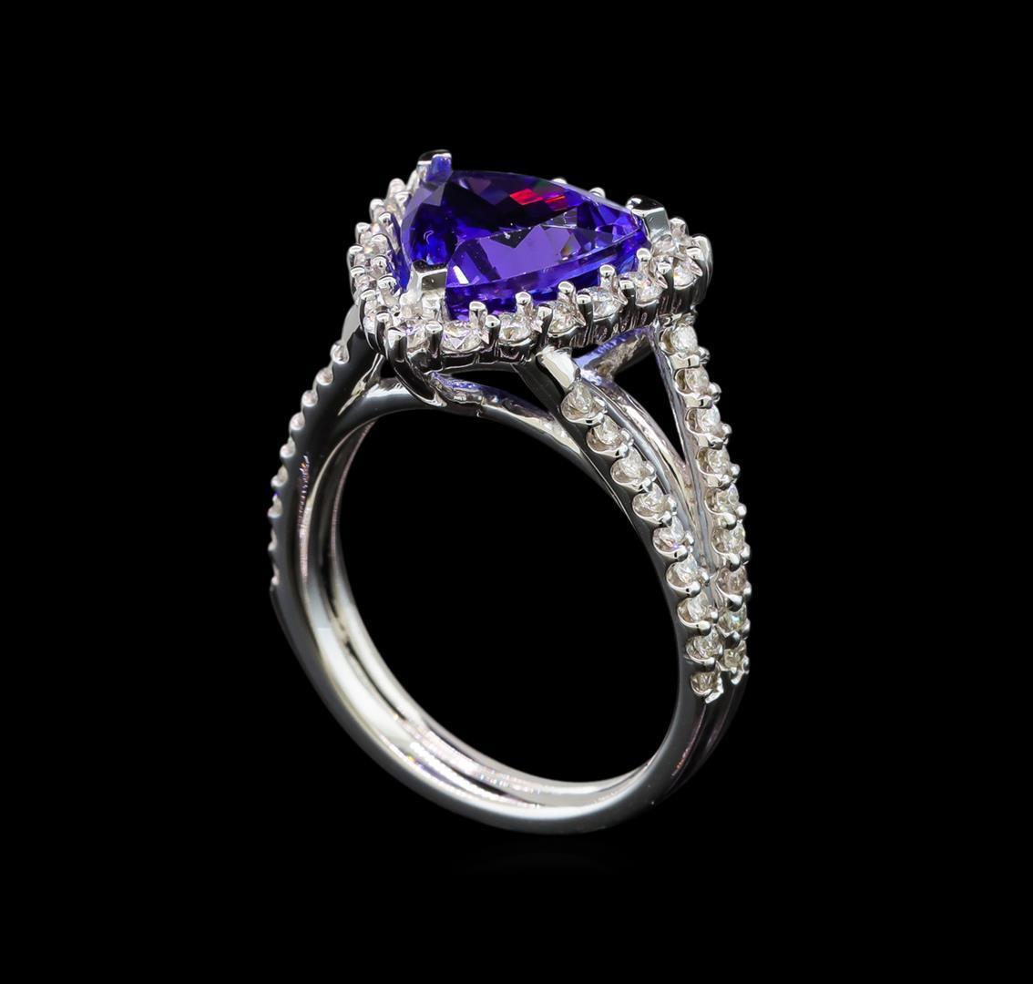 14KT White Gold 5.22 ctw Tanzanite and Diamond Ring