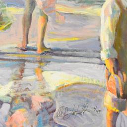 Don Hatfield, "Frolicking at the Seashore" Limited Edition Serigraph on Canvas,