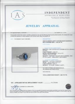 1.54 ctw Tanzanite and Diamond Ring - Platinum