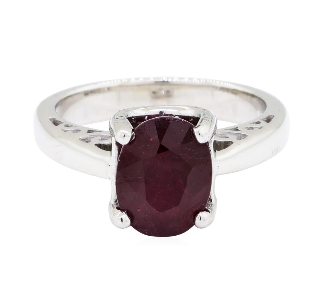 3.33 ctw Ruby Ring - 18KT White Gold