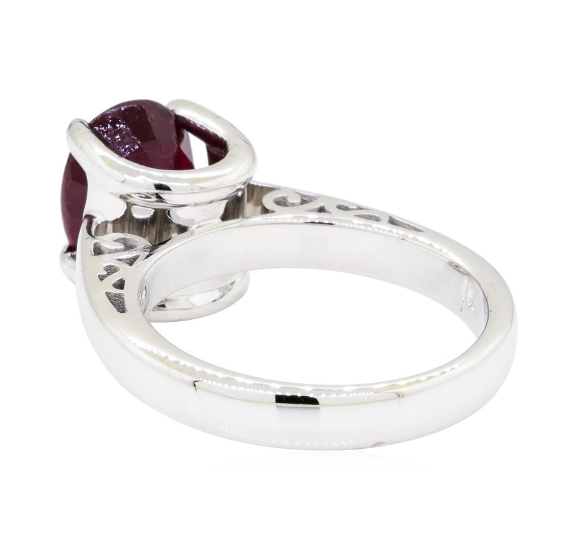 3.33 ctw Ruby Ring - 18KT White Gold