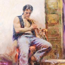 Pino (1939-2010) "Music Lover" Limited Edition Giclee. Numbered and Hand Signed;