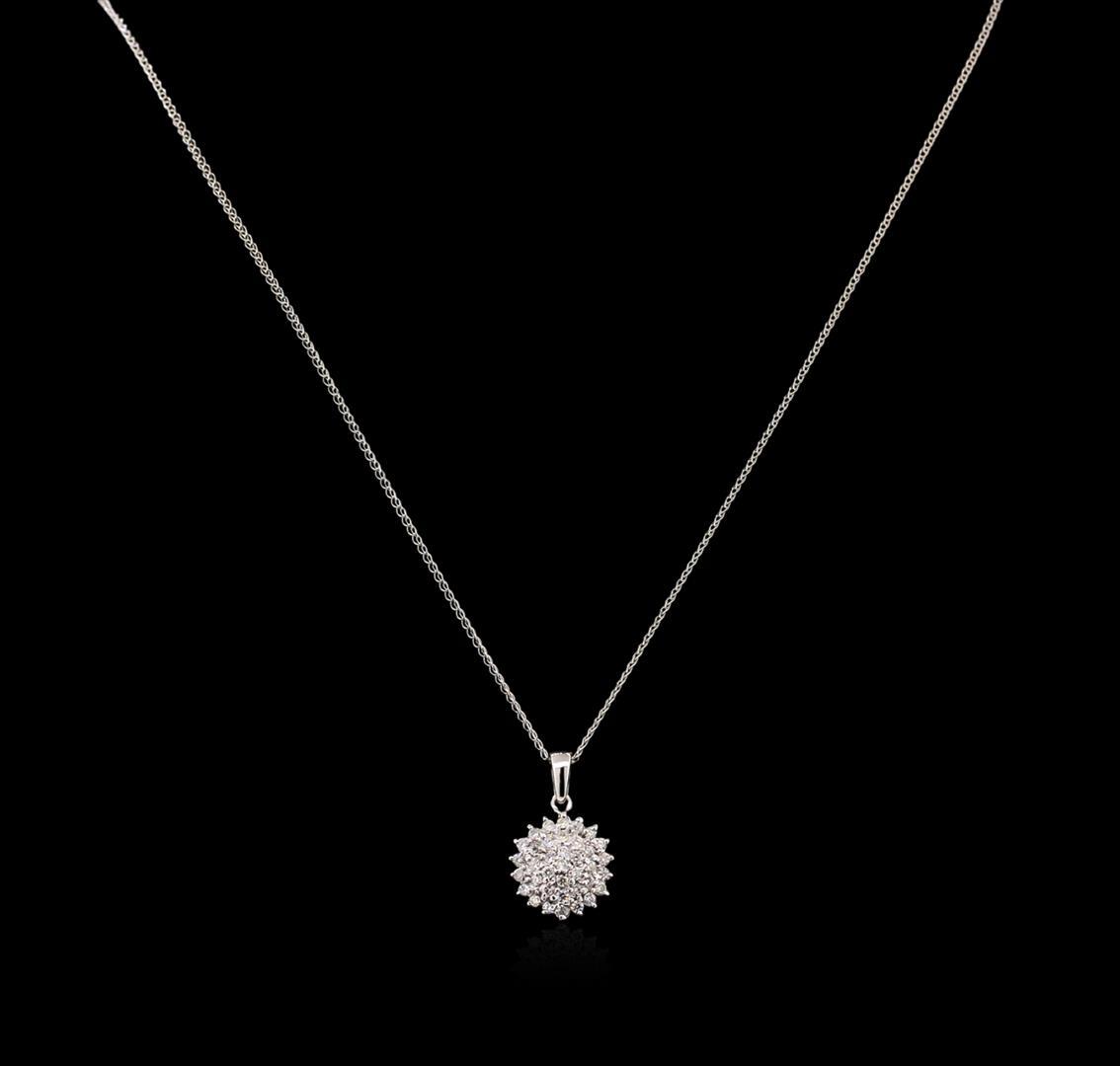 0.55 ctw Diamond Pendant With Chain - 14KT White Gold