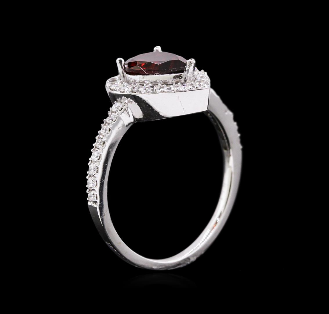 1.35 ctw Tourmaline and Diamond Ring - 14KT White Gold