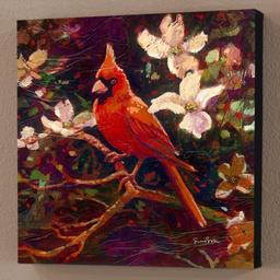 "Cardinal" Limited Edition Giclee on Canvas by Simon Bull, Numbered and Signed.