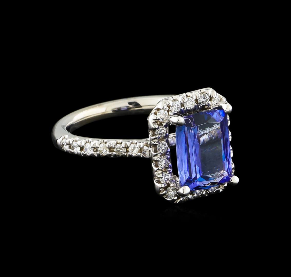 2.45 ctw Tanzanite and Diamond Ring - 14KT White Gold