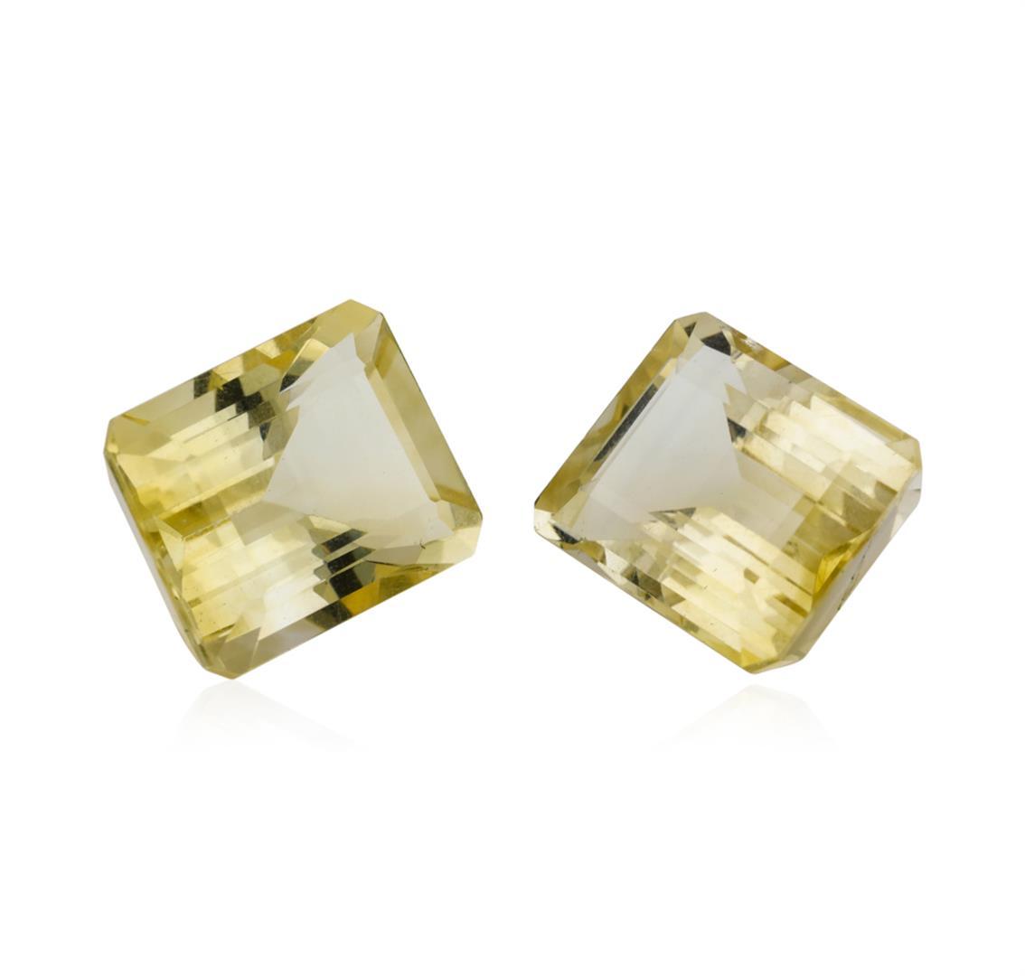 23.34 ctw.Natural Emerald Cut Citrine Quartz Parcel of Two