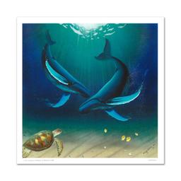 "In the Company of Whales" Limited Edition Giclee on Canvas by renowned artist W