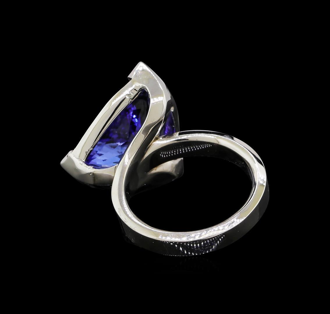 9.02 ctw Tanzanite and Diamond Ring - 14KT White Gold