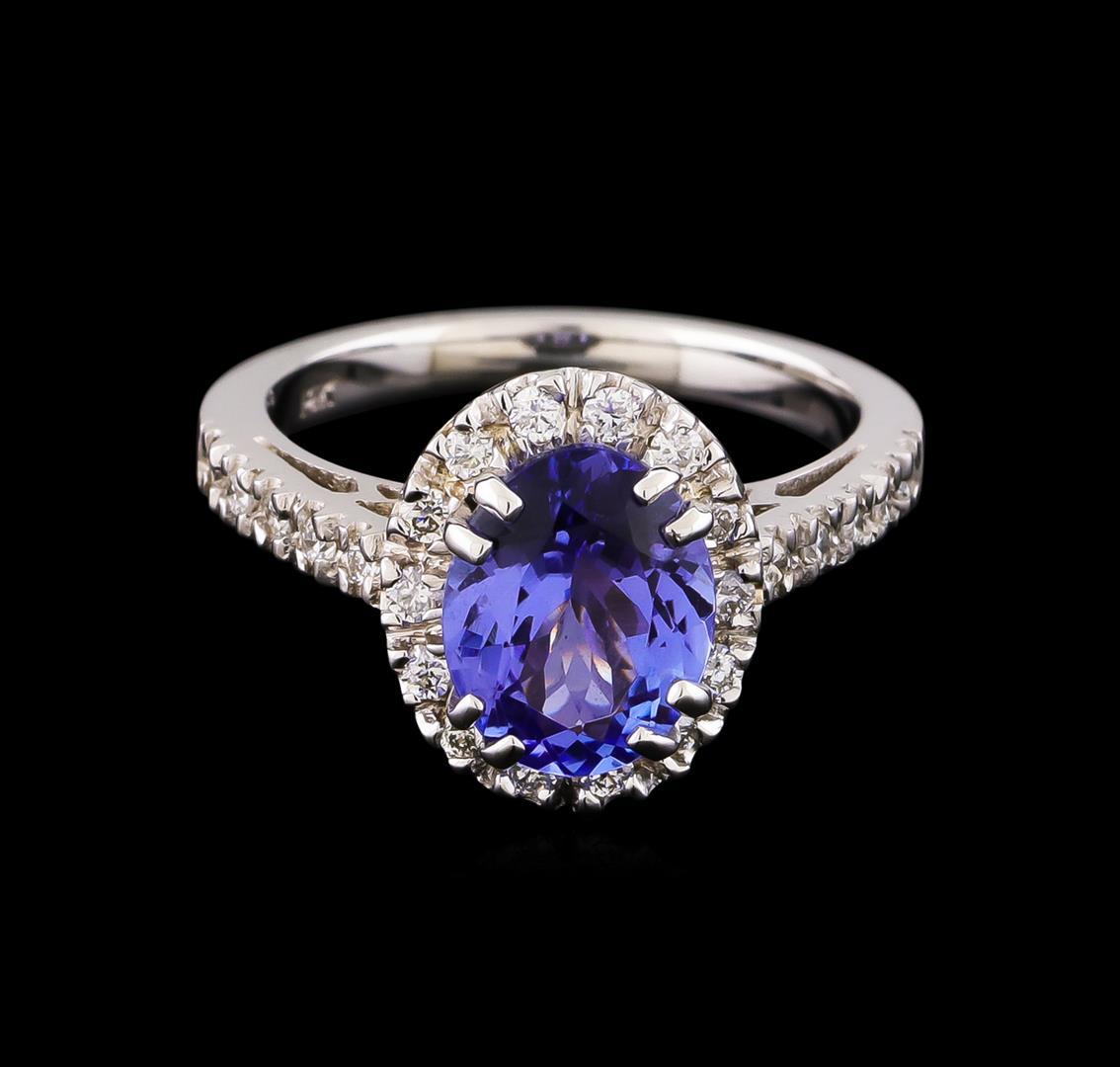 2.41 ctw Tanzanite and Diamond Ring - 14KT White Gold