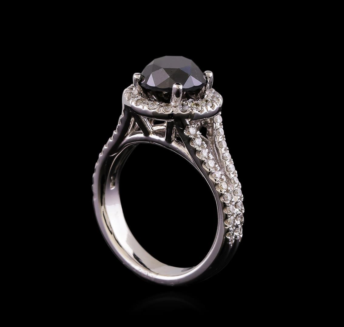 3.58 ctw Black Diamond Ring - 14KT White Gold