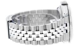 Rolex Mens Stainless Steel MOP Princess Cut Diamond Lugs 36MM Datejust Wristwatc