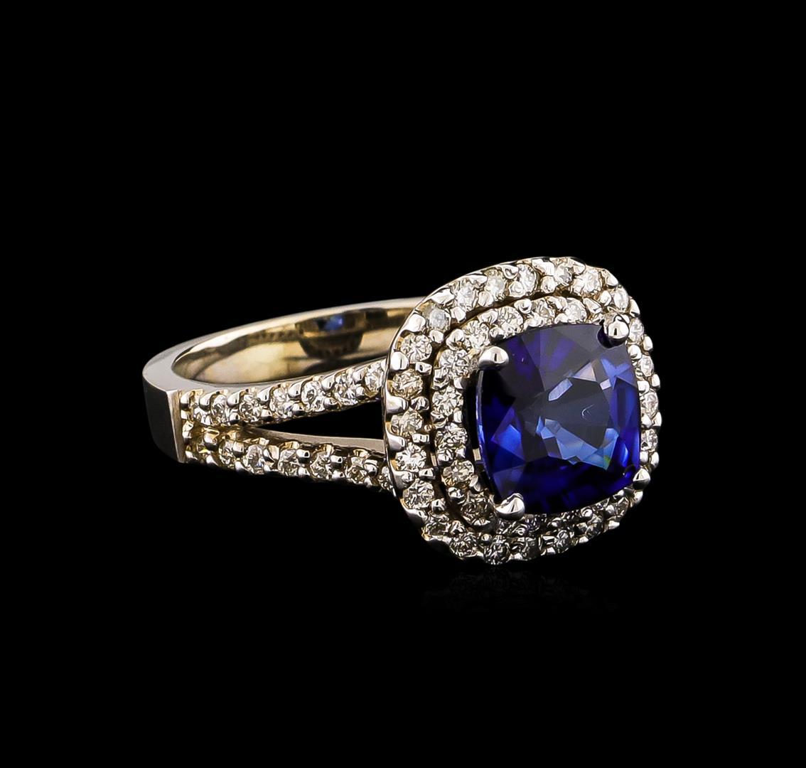 14KT White Gold 2.53 ctw Tanzanite and Diamond Ring