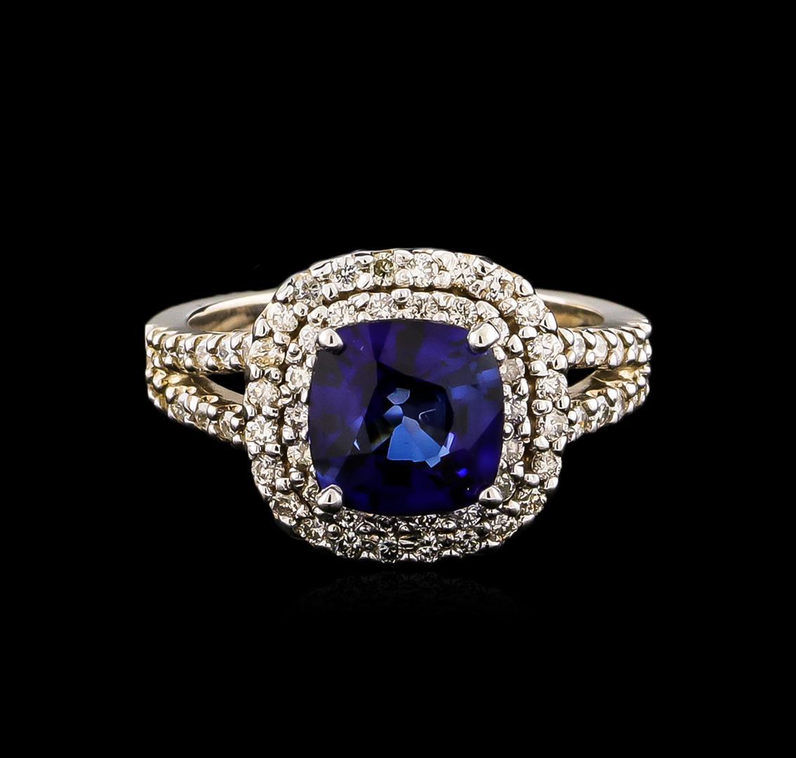 14KT White Gold 2.53 ctw Tanzanite and Diamond Ring