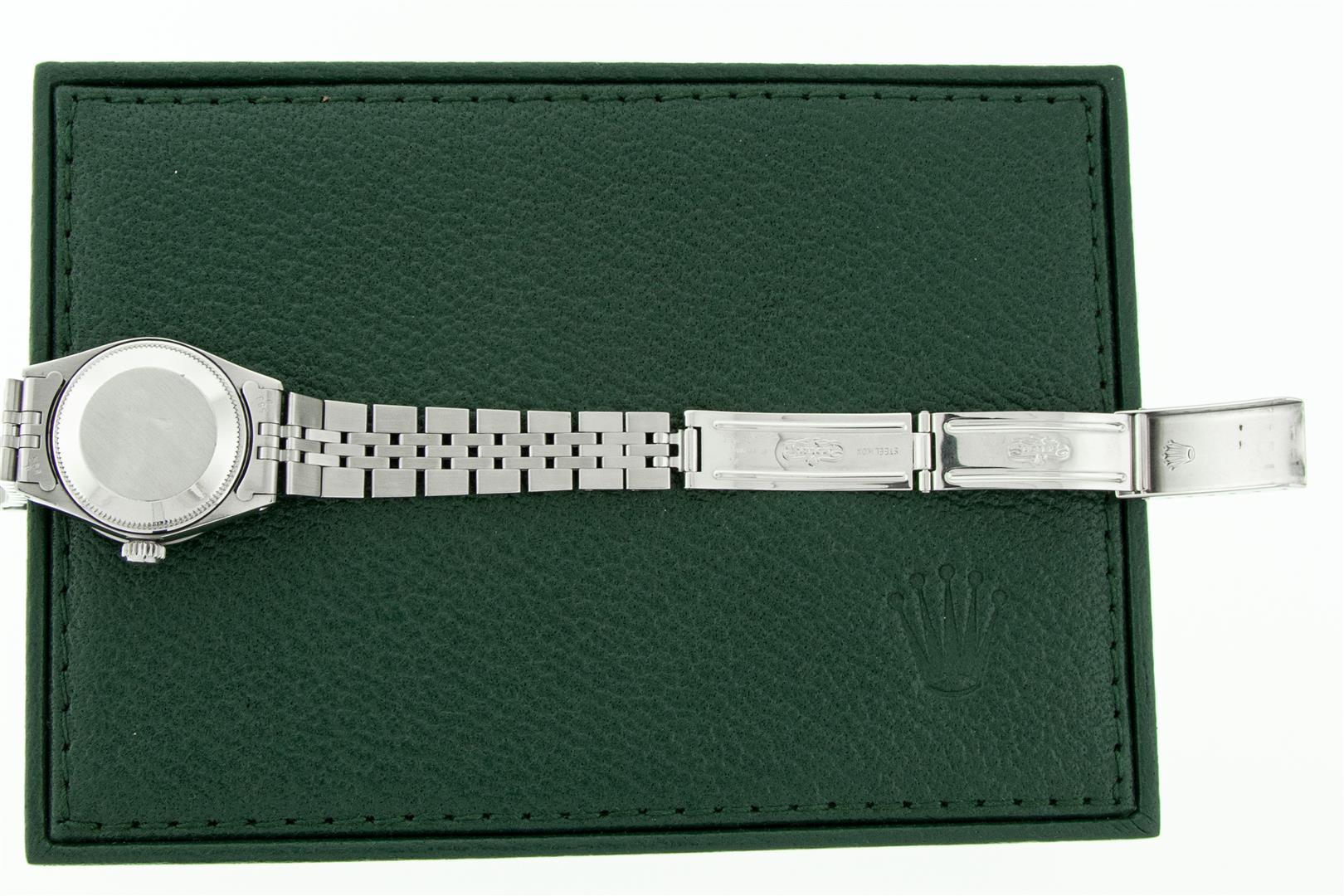 Rolex Ladies Stainless Steel Yellow Diamond & Emerald Oyster Perpetual Datejust