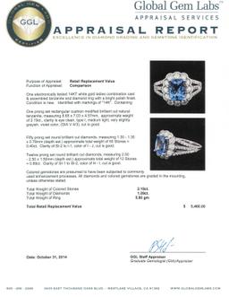 14KT White Gold 2.19 ctw Tanzanite and Diamond Ring