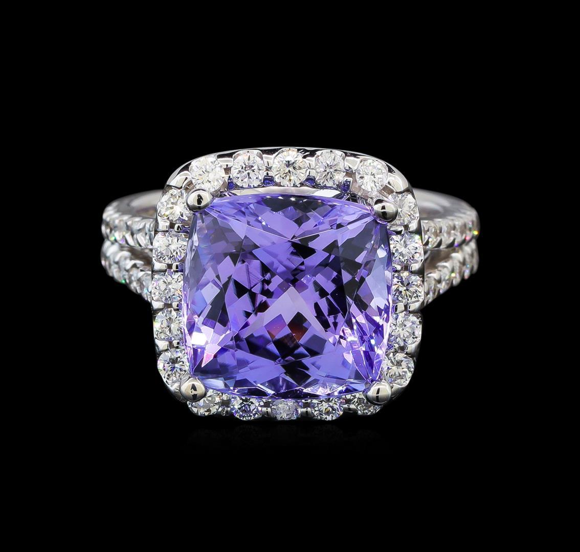 14KT White Gold 6.81 ctw Tanzanite and Diamond Ring