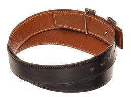 Hermes Black Brown Leather H Belt