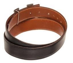 Hermes Black Brown Leather H Belt