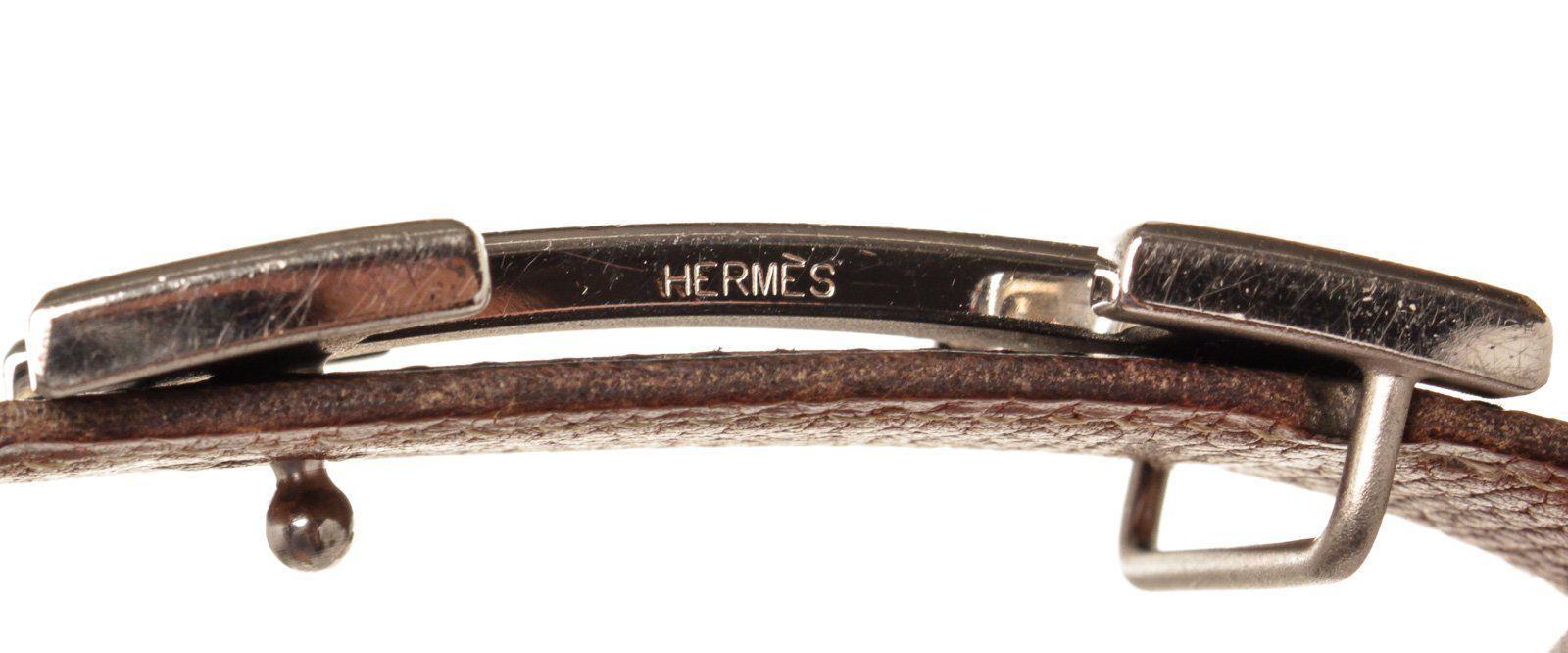 Hermes Black Brown Leather H Belt