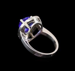 14KT White Gold 4.18 ctw Tanzanite and Diamond Ring