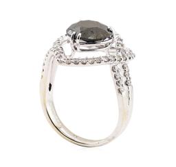 3.33 ctw Black Diamond and Diamond Ring - 18KT White Gold