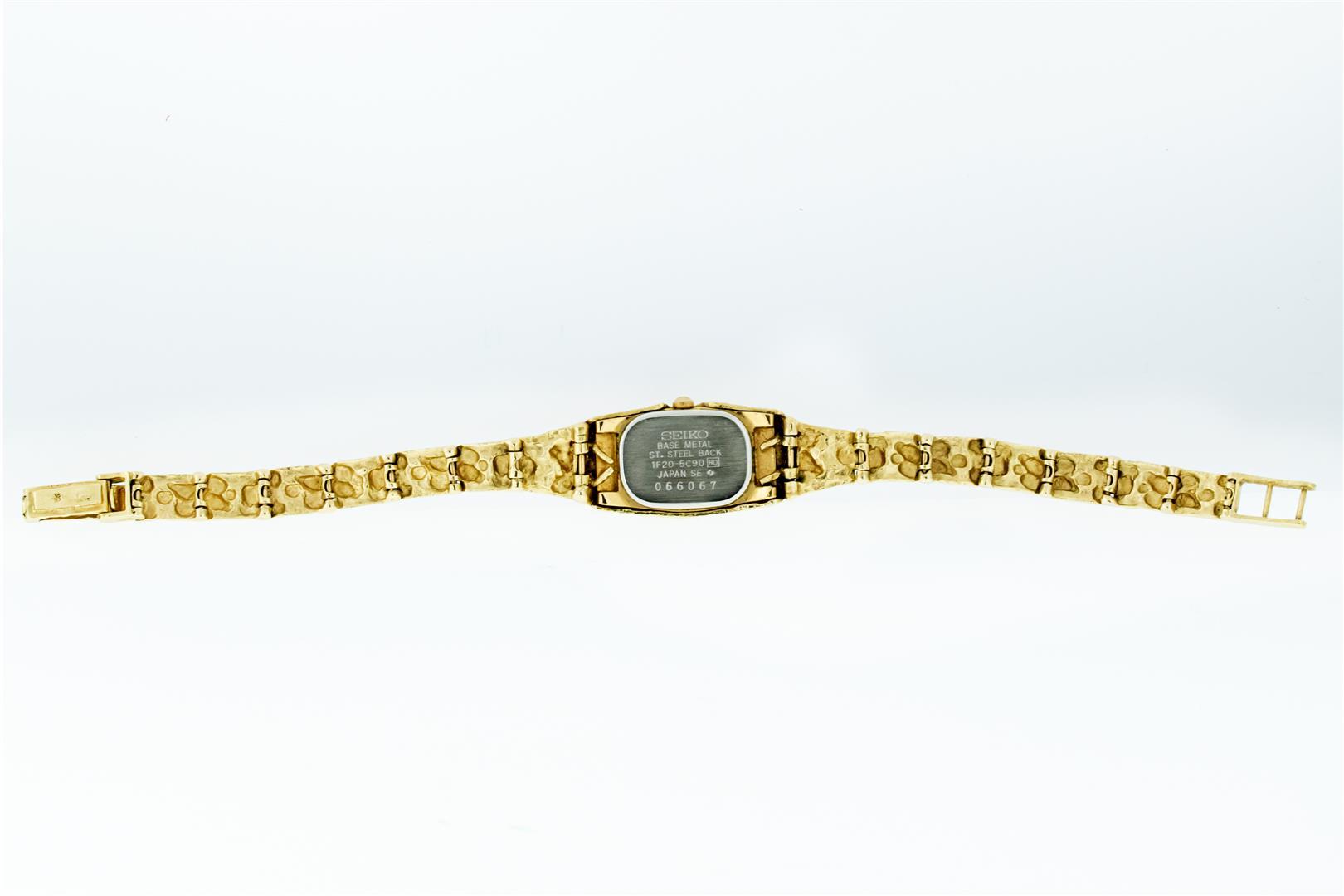 Ladies 14K Yellow Gold Seiko Nugget Wristwatch