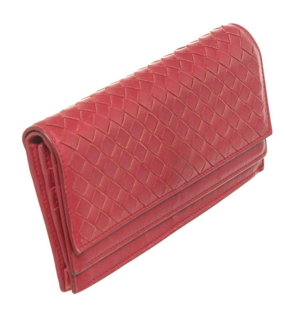 Bottega Veneta Red Leather Continental Wallet