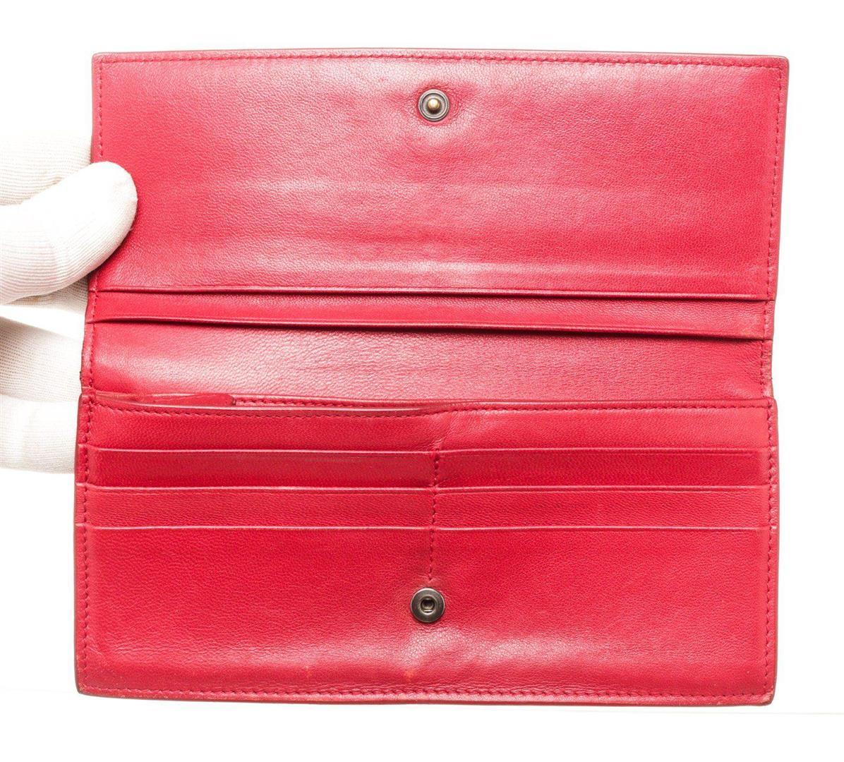 Bottega Veneta Red Leather Continental Wallet