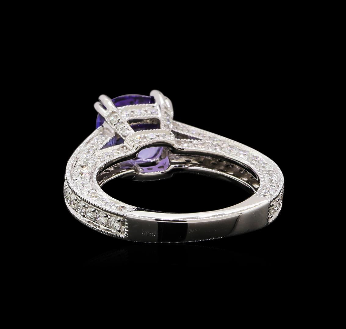 14KT White Gold 1.98 ctw Tanzanite and Diamond Ring