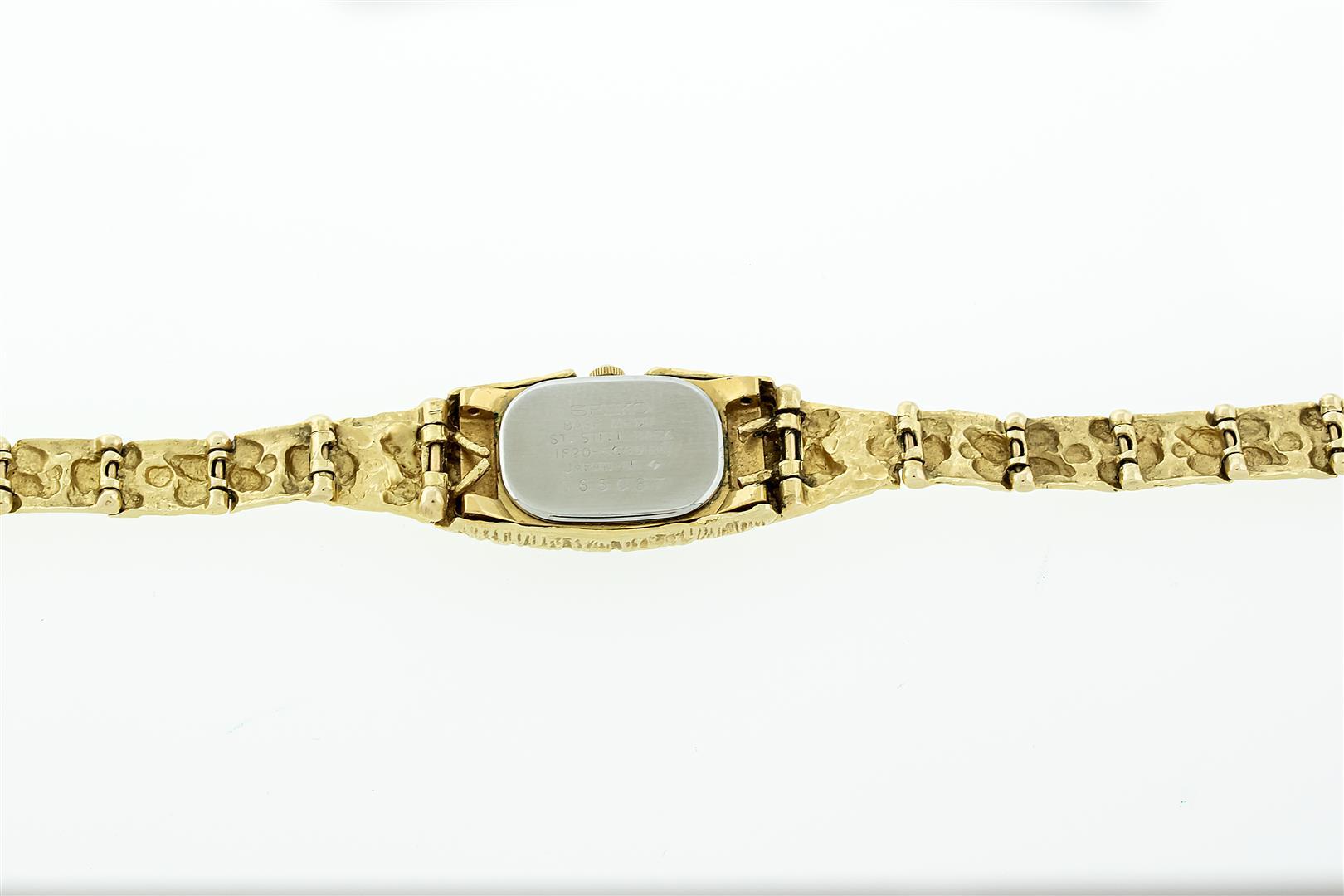 Ladies 14K Yellow Gold Seiko Nugget Wristwatch