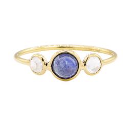 1.20 ctw Sapphire and Moonstone Ring - 18KT Yellow Gold