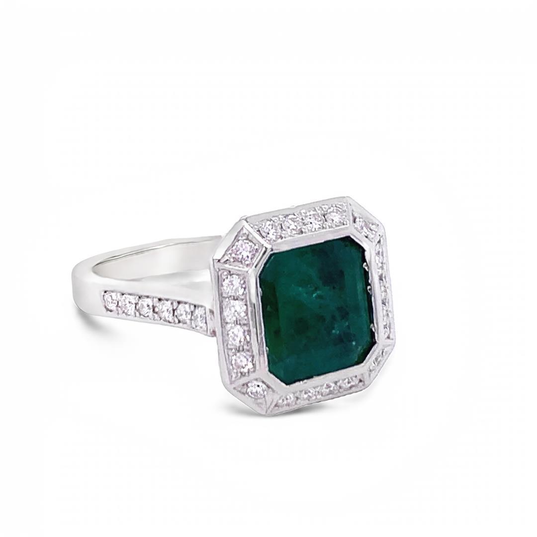 18K Octogon Emerald Ring 1.99 ct