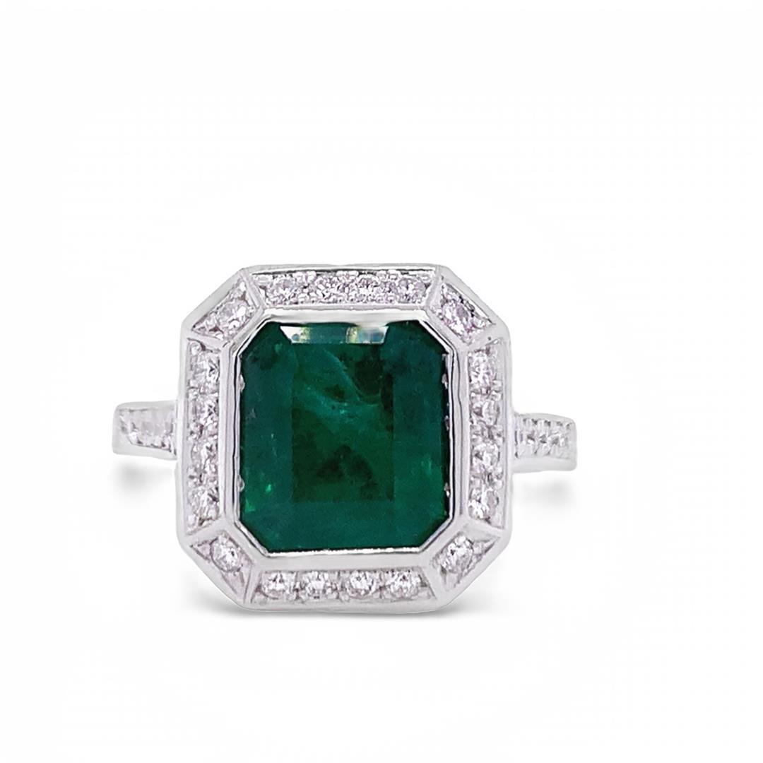 18K Octogon Emerald Ring 1.99 ct