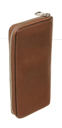 Louis Vuitton Brown Leather Vertical Zippy Wallet
