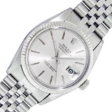Rolex Mens Stainless Steel Silver Index Datejust Wristwatch 36MM
