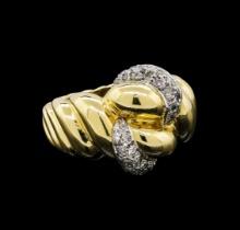 18KT Two-Tone Gold 0.43 ctw Diamond Ring
