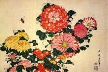 Hokusai - Chrysanthemum and Bee