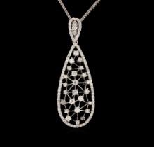 14KT White Gold 1.72 ctw Diamond Pendant With Chain