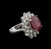 14KT White Gold 8.92 ctw Ruby and Diamond Ring