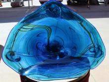 Triangular Blue Bowl #6269 by Dutch Schulze
