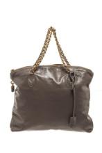 Louis Vuitton Lockit Chain Handbag Gray Boudoir Leather