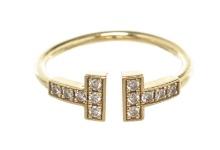 Tiffany & Co Gold T Wire Diamond Ring 5.5