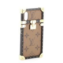 Louis Vuitton Eye Trunk with Strap for iPhone X Reverse Monogram Canvas Brown