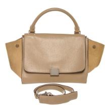 Celine Beige Leather Suede Trapeze Two-Way Bag