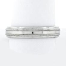 Men's Solid .950 Platinum 5mm Classic Dual Milgrain Polished Band Ring Size 11