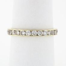 Classic 14k Gold 1.0 ctw 23 Channel Set Round Diamond Stackable Wedding Band Rin